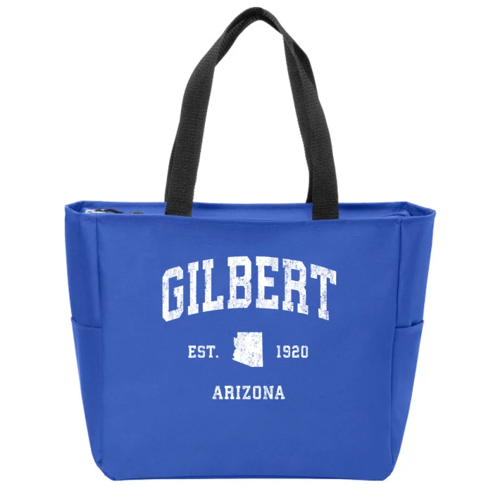 Gilbert Arizona Az Vintage Athletic Sports Zip Tote Bag