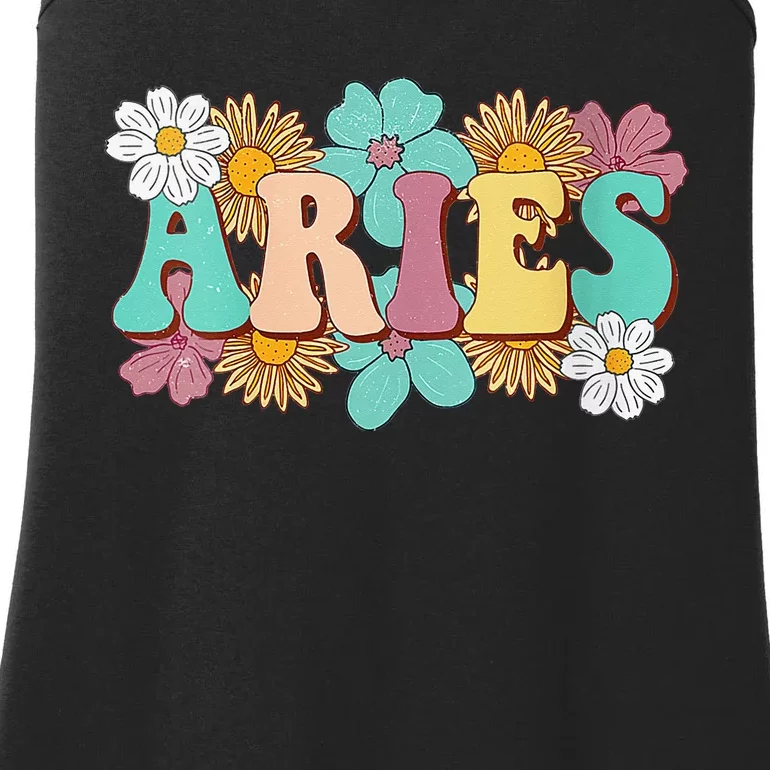 Groovy Aries Astrology Zodiac Sign March April Birthday Ladies Essential Tank