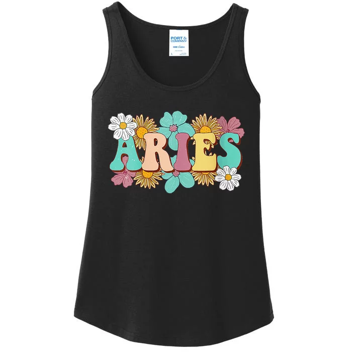 Groovy Aries Astrology Zodiac Sign March April Birthday Ladies Essential Tank