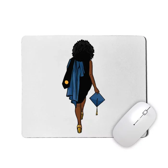 Graduation African Blac Woman Cap Diploma Masters Degree Mousepad