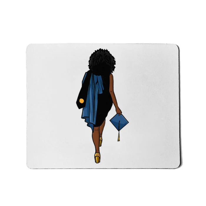 Graduation African Blac Woman Cap Diploma Masters Degree Mousepad