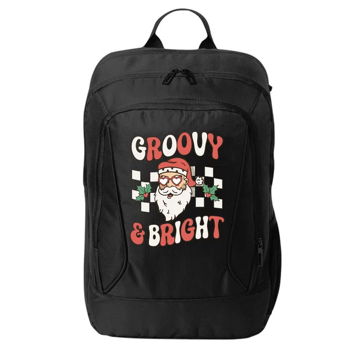 Groovy and Bright Christmas Santa Outfit 80s Retro Groovy City Backpack