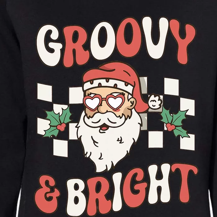 Groovy and Bright Christmas Santa Outfit 80s Retro Groovy Womens California Wash Sweatshirt