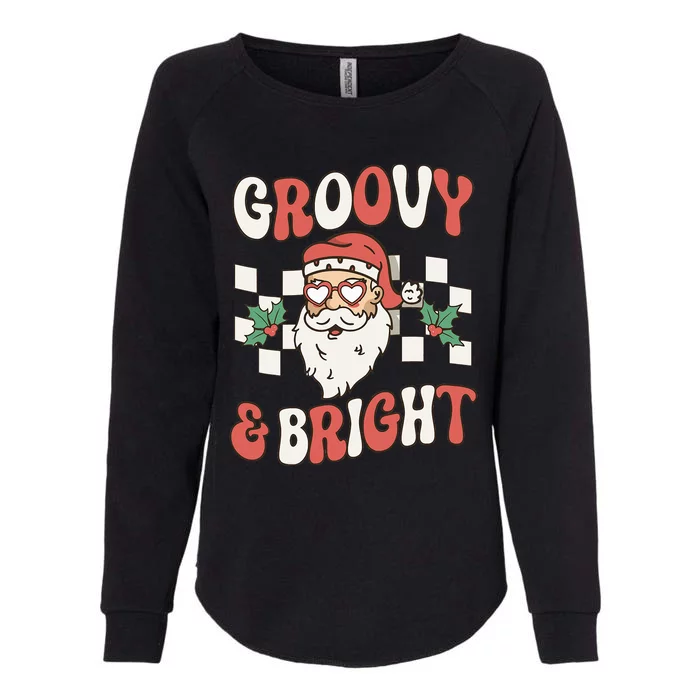 Groovy and Bright Christmas Santa Outfit 80s Retro Groovy Womens California Wash Sweatshirt