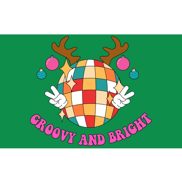 Groovy And Bright Disco Christmas Reindeer Bumper Sticker