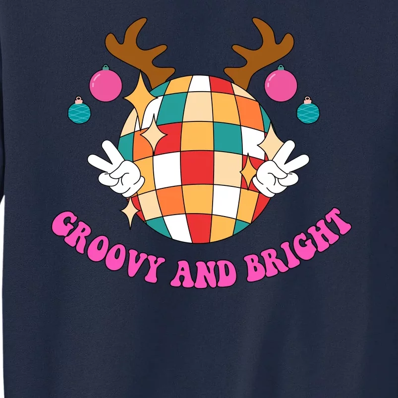 Groovy And Bright Disco Christmas Reindeer Tall Sweatshirt