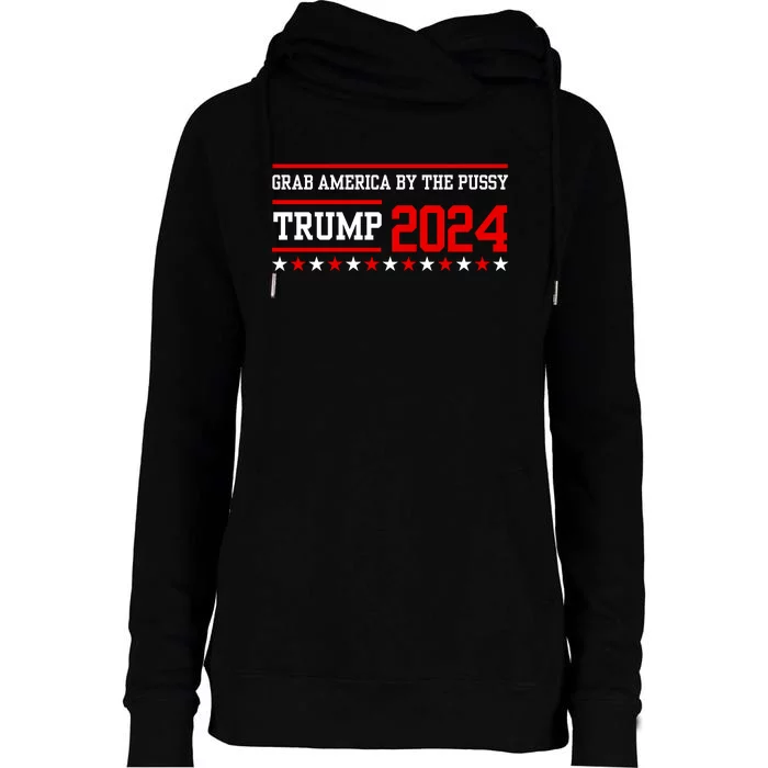 Grab America By The Pussy Womens Funnel Neck Pullover Hood