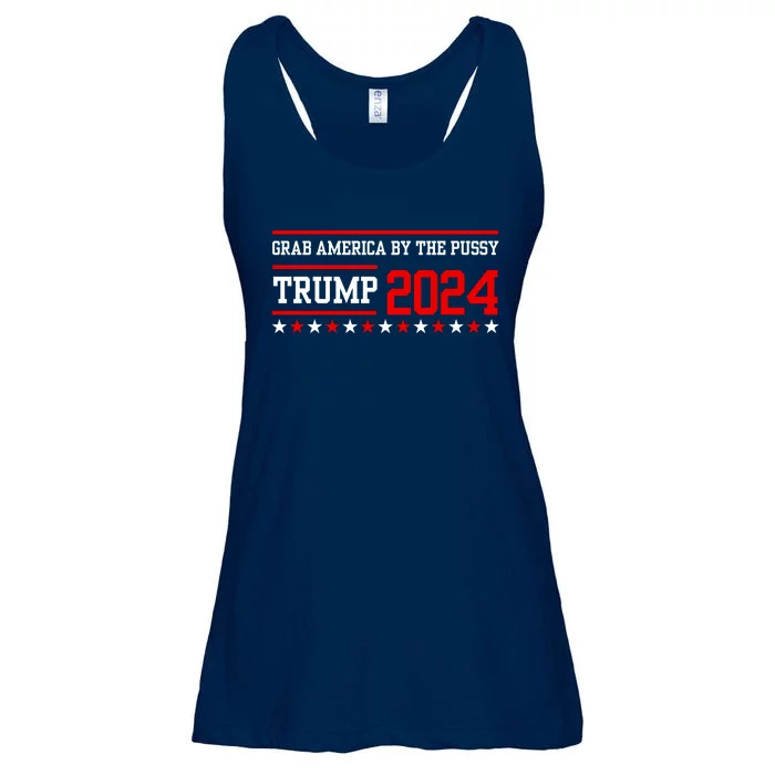 Grab America By The Pussy Trump 2024 Ladies Essential Flowy Tank