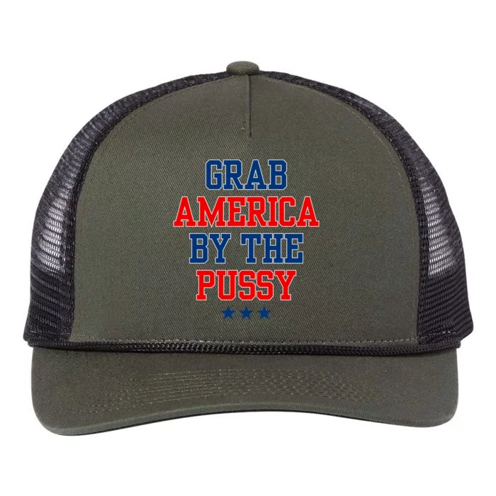 Grab America By The Pussy Donald Trump President Retro Rope Trucker Hat Cap