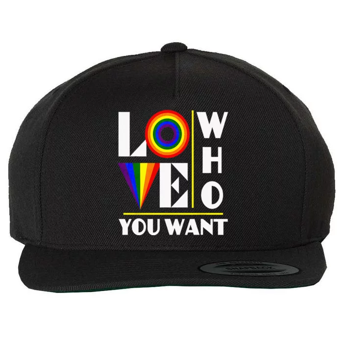 Gay Ally Bisexual Transsexual LGBTQ Pride Love Who You Want Wool Snapback Cap