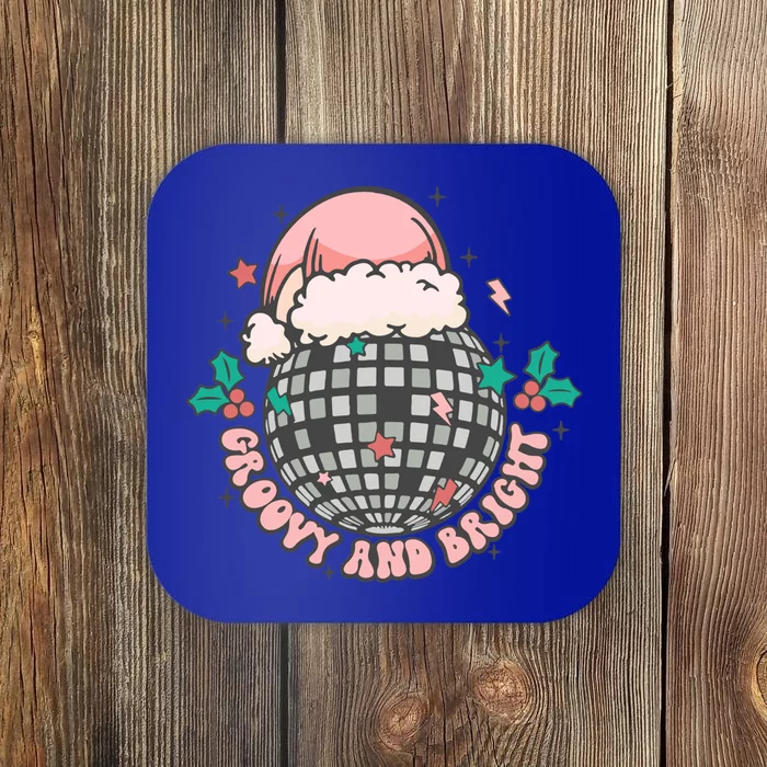 Groovy And Bright Vintage Style Lights Ball Party Santa Xmas Gift Coaster