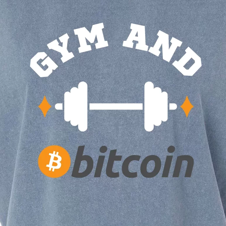 Gym And Bitcoin Fun Crypto Gym Wear Bitcoin Gym Bodybuilding Garment-Dyed Women's Muscle Tee