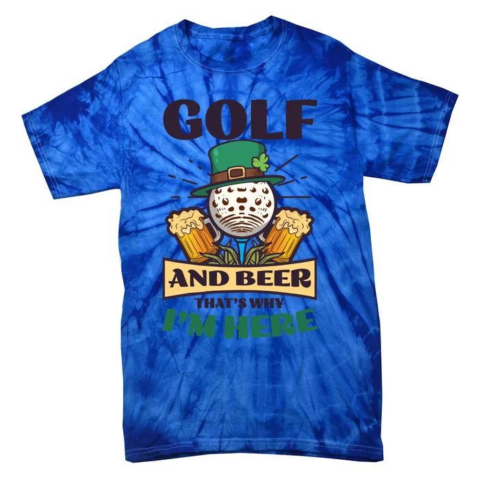 Golf And Beer Design St Patricks Golfing Gift Tie-Dye T-Shirt