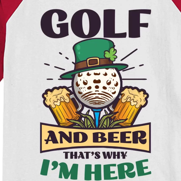 Golf And Beer Design St Patricks Golfing Gift Kids Colorblock Raglan Jersey