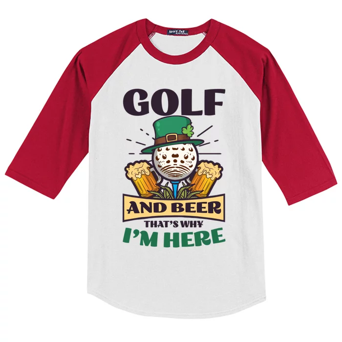 Golf And Beer Design St Patricks Golfing Gift Kids Colorblock Raglan Jersey