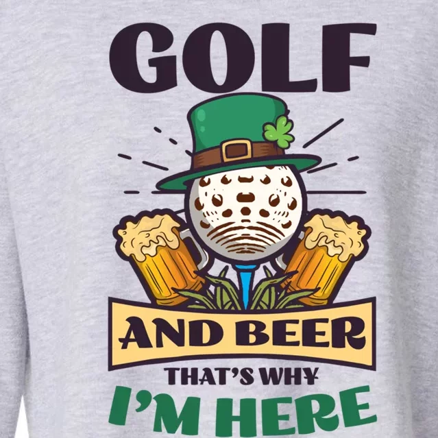 Golf And Beer Design St Patricks Golfing Gift Cropped Pullover Crew