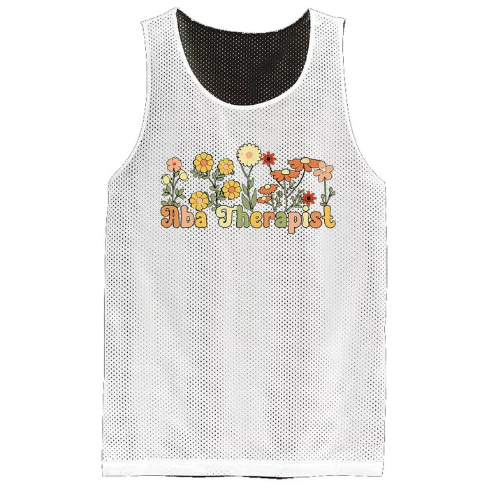 Groovy Applied Behavior Analysis Therapist Flowers Mesh Reversible Basketball Jersey Tank