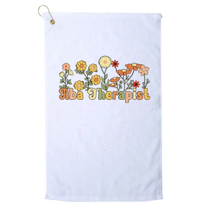 Groovy Applied Behavior Analysis Therapist Flowers Platinum Collection Golf Towel