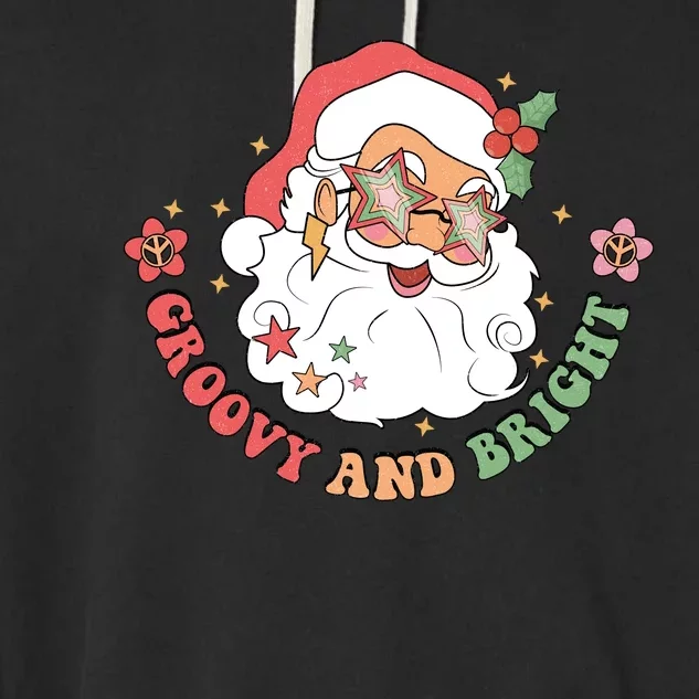 Groovy And Bright Santa Claus Christmas Garment-Dyed Fleece Hoodie