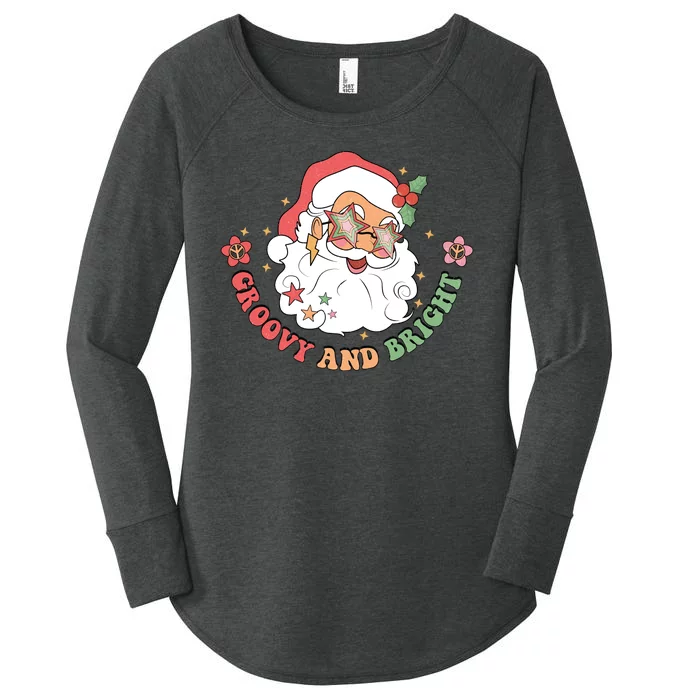 Groovy And Bright Santa Claus Christmas Women's Perfect Tri Tunic Long Sleeve Shirt