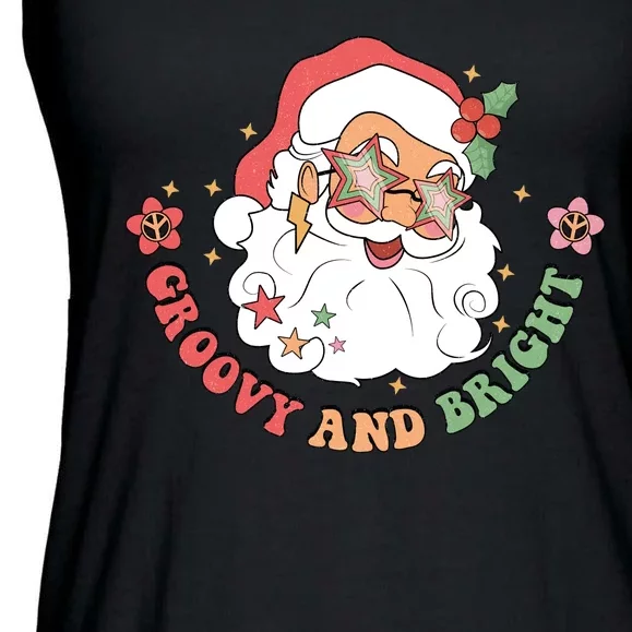 Groovy And Bright Santa Claus Christmas Ladies Essential Flowy Tank