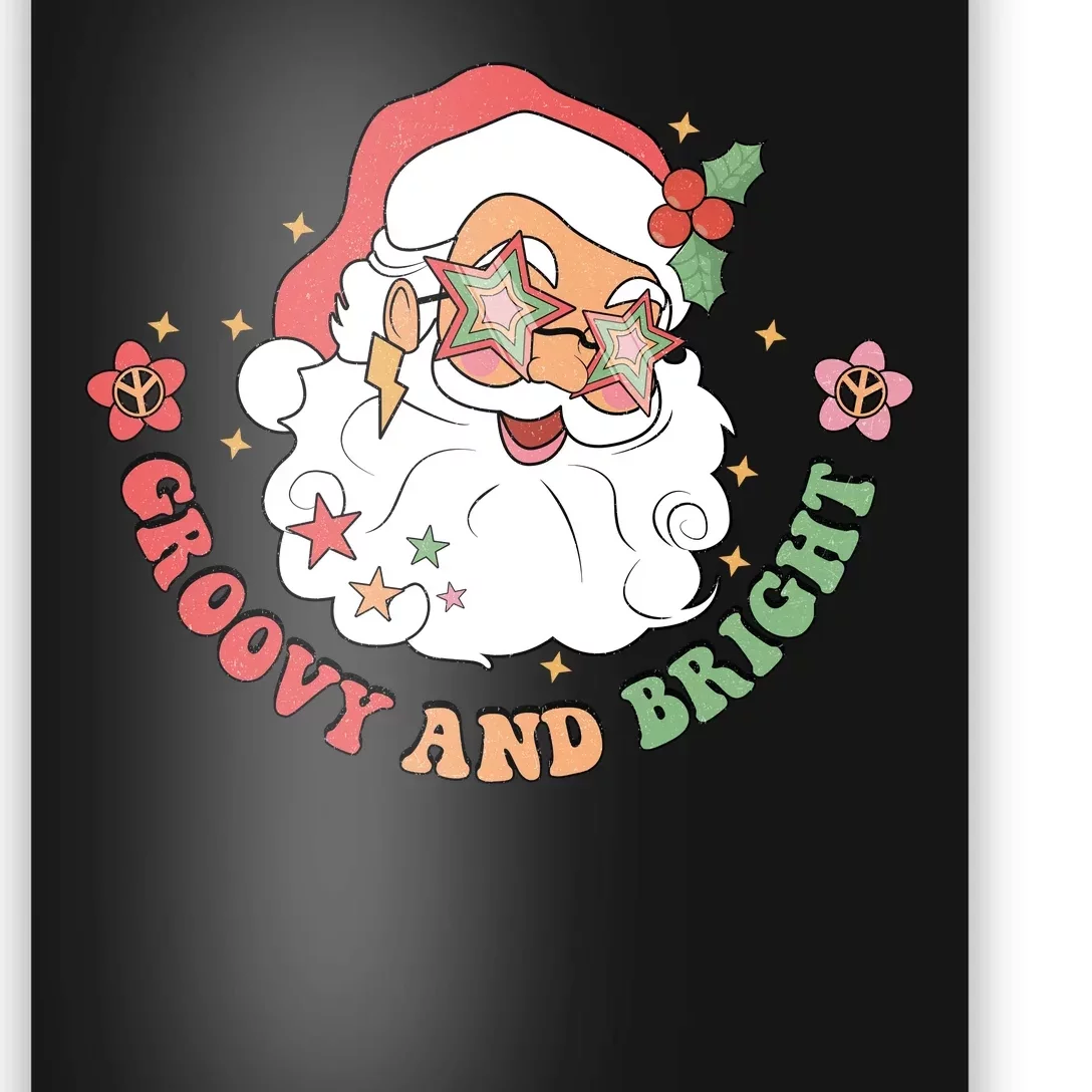 Groovy And Bright Santa Claus Christmas Poster