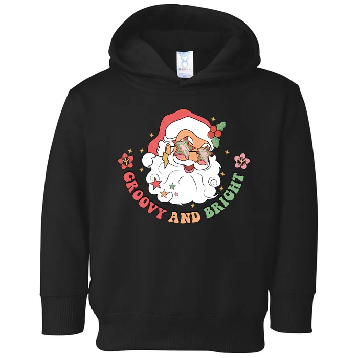 Groovy And Bright Santa Claus Christmas Toddler Hoodie