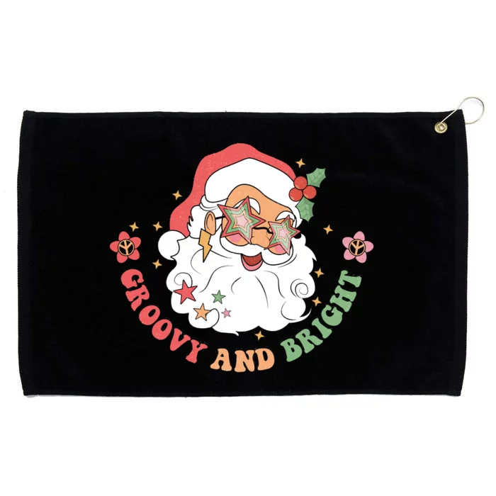 Groovy And Bright Santa Claus Christmas Grommeted Golf Towel