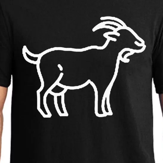 Goat Animal Badge Patch Line Art Icon Outline Pajama Set