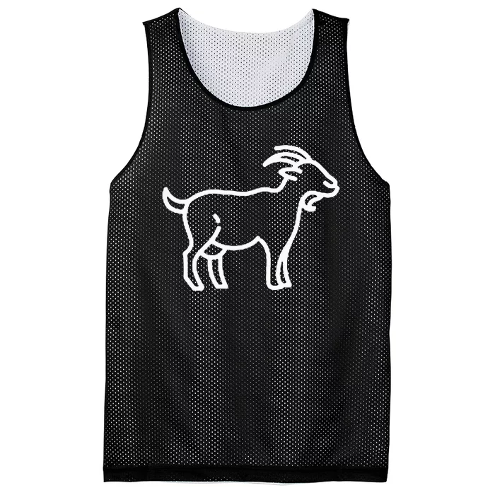 Goat Animal Badge Patch Line Art Icon Outline Mesh Reversible Basketball Jersey Tank