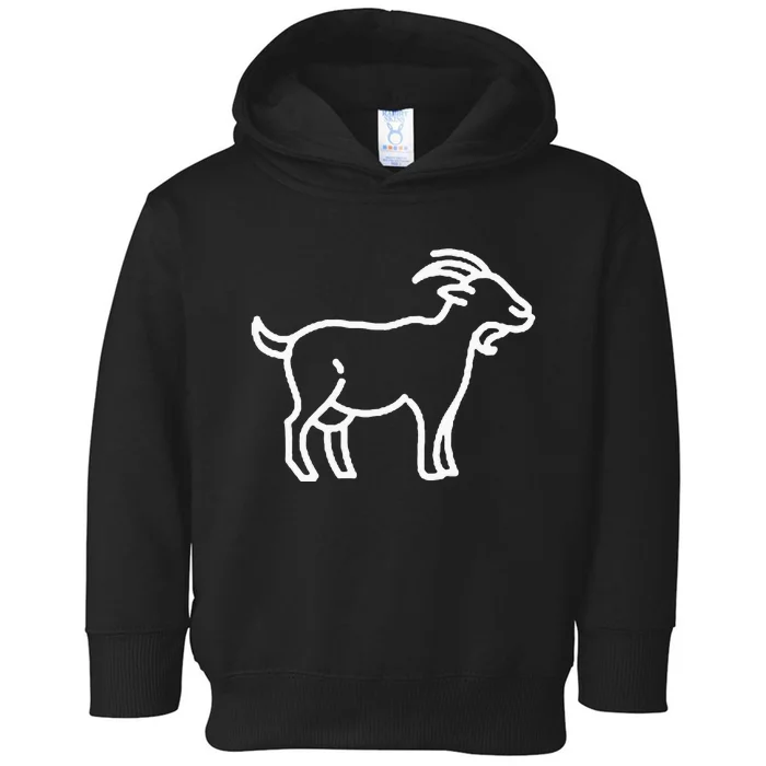 Goat Animal Badge Patch Line Art Icon Outline Toddler Hoodie