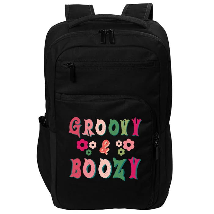 Groovy And Boozy Bride Squad Bachelorette Party Gift Impact Tech Backpack