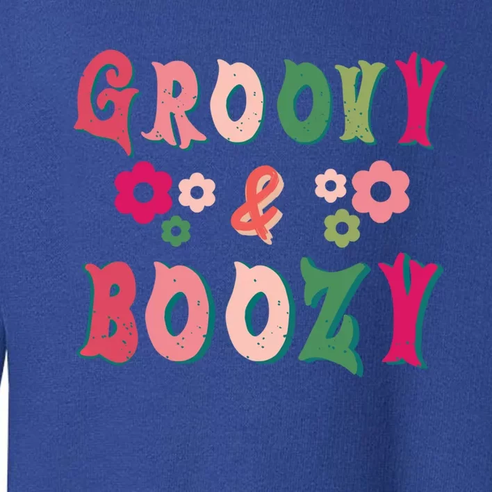 Groovy And Boozy Bride Squad Bachelorette Party Gift Toddler Sweatshirt