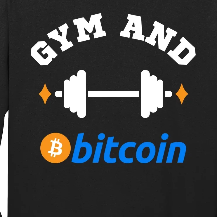 Gym And Bitcoin Fun Crypto Gym Wear Bitcoin Gym Bodybuilding Long Sleeve Shirt