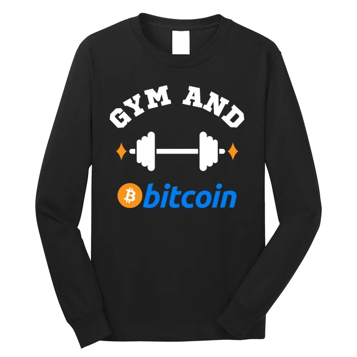 Gym And Bitcoin Fun Crypto Gym Wear Bitcoin Gym Bodybuilding Long Sleeve Shirt