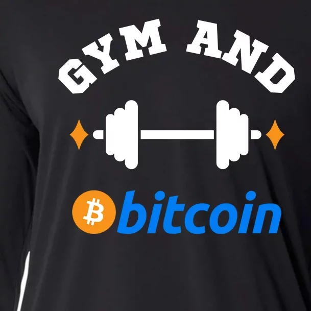 Gym And Bitcoin Fun Crypto Gym Wear Bitcoin Gym Bodybuilding Cooling Performance Long Sleeve Crew