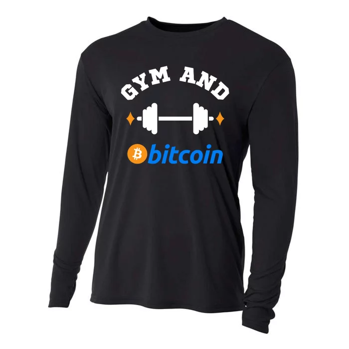 Gym And Bitcoin Fun Crypto Gym Wear Bitcoin Gym Bodybuilding Cooling Performance Long Sleeve Crew