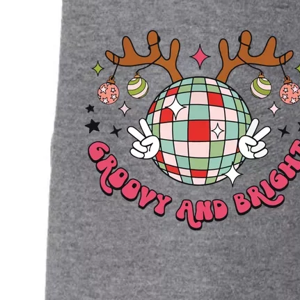 Groovy And Bright Merry Christmas Disco Ball Reindeer Doggie 3-End Fleece Hoodie