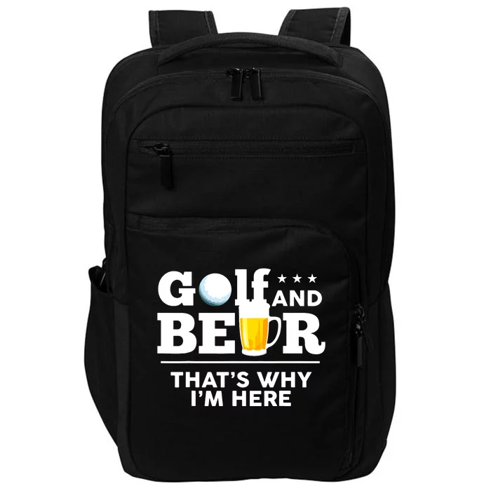 Golf And Beer Joke Dad Funny Fathers Day Drinking Birthday Impact Tech Backpack