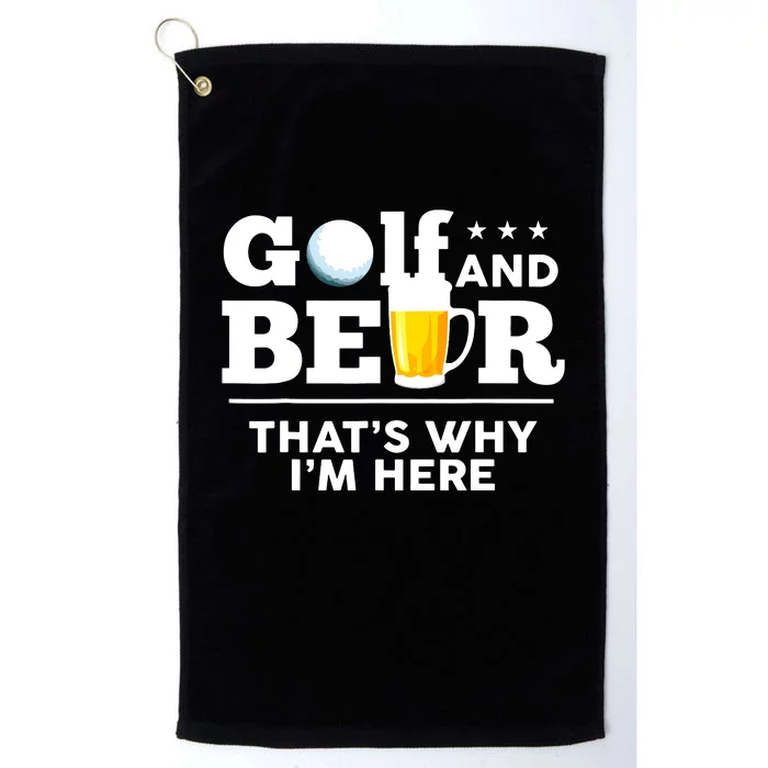 Golf And Beer Joke Dad Funny Fathers Day Drinking Birthday Platinum Collection Golf Towel