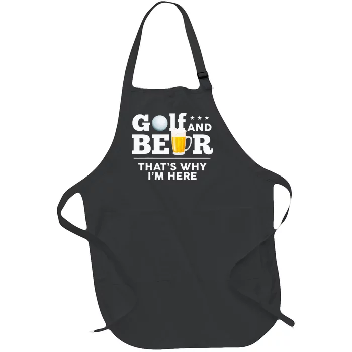 Golf And Beer Joke Dad Funny Fathers Day Drinking Birthday Full-Length Apron With Pocket