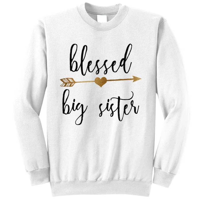 Gold Arrow Blessed Big Sister Announcement Sweatshirt