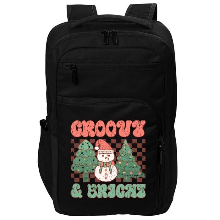 Groovy And Bright Snowman Christmas Tree Impact Tech Backpack