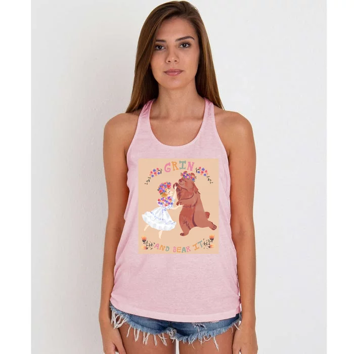 Grin And Bear It Women's Knotted Racerback Tank