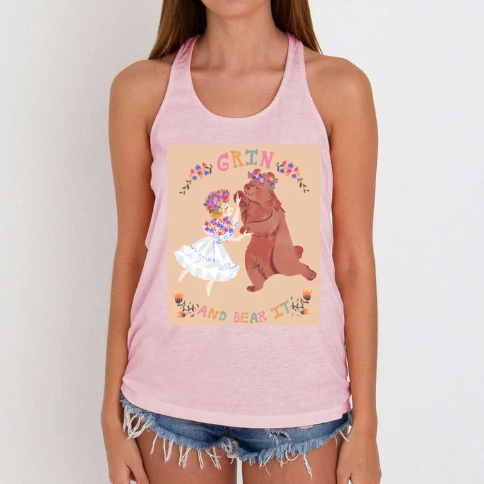 Grin And Bear It Women's Knotted Racerback Tank