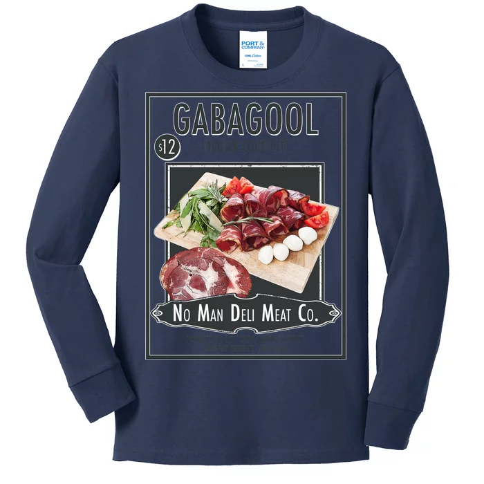 Gabagool No Man Deli Meat Co Kids Long Sleeve Shirt