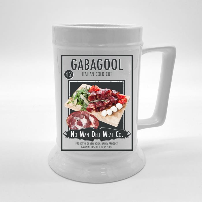 Gabagool No Man Deli Meat Co Front & Back Beer Stein