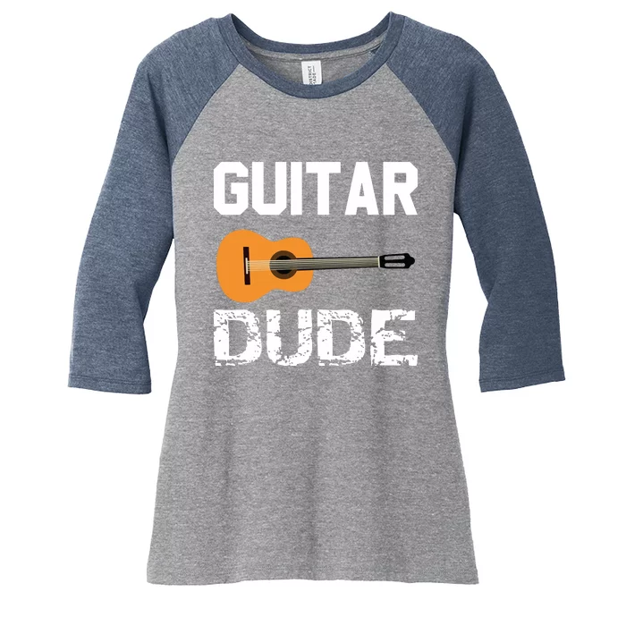 Guitars Acoustic Classical Gift Tee Women's Tri-Blend 3/4-Sleeve Raglan Shirt