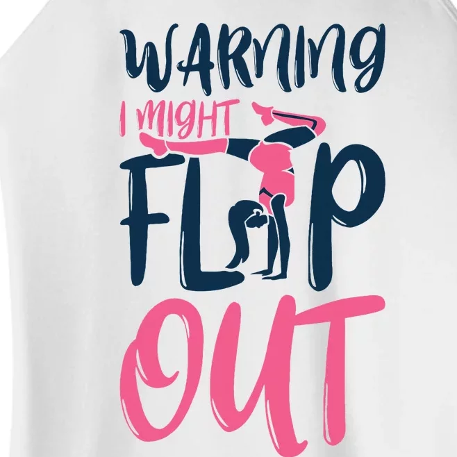 Gymnast And Cheerleader Design Warning I Might Flip Out Women’s Perfect Tri Rocker Tank