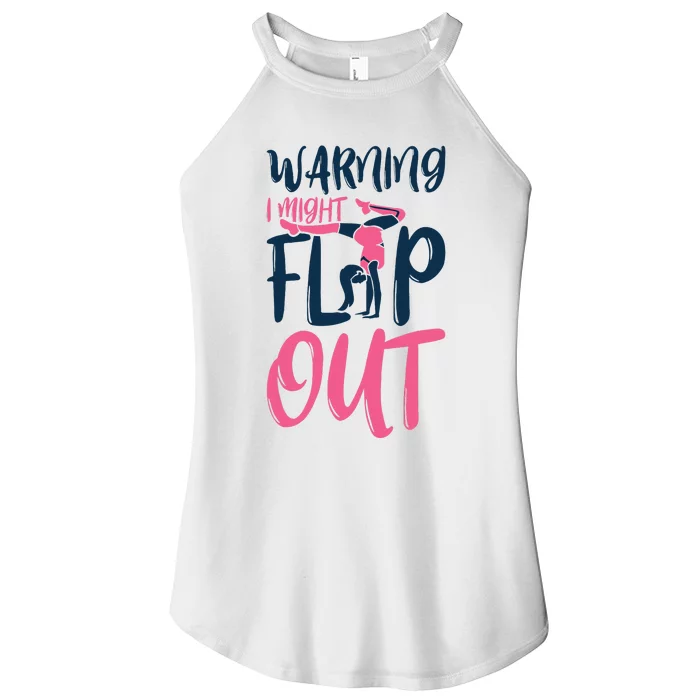 Gymnast And Cheerleader Design Warning I Might Flip Out Women’s Perfect Tri Rocker Tank